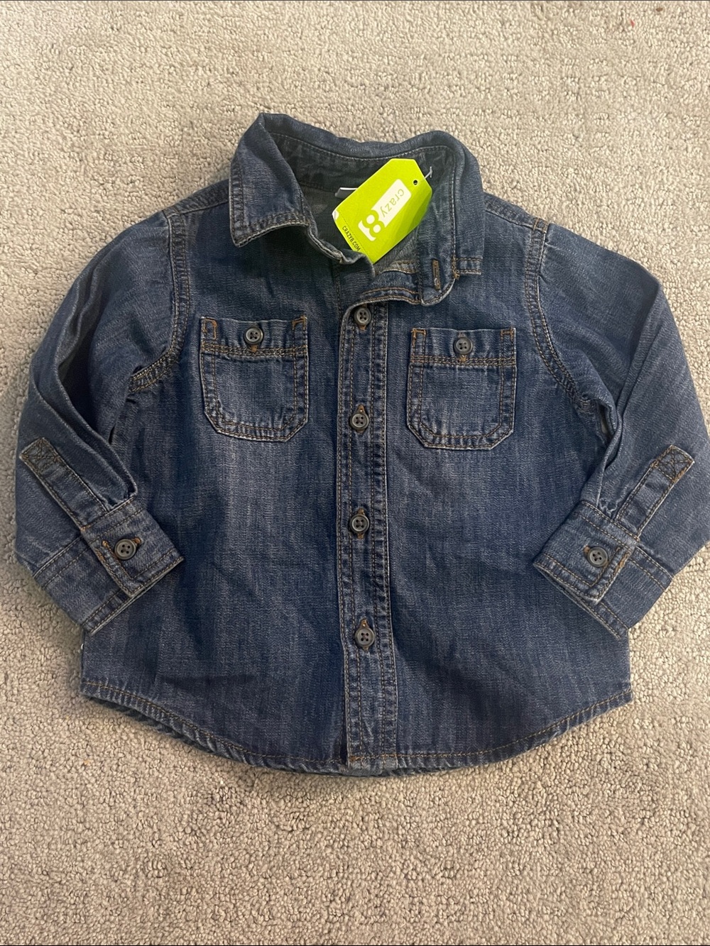 Crazy 8 NWT 12 - 18 months Kids Denim Button-Up Shirt Jacket Dark Blue